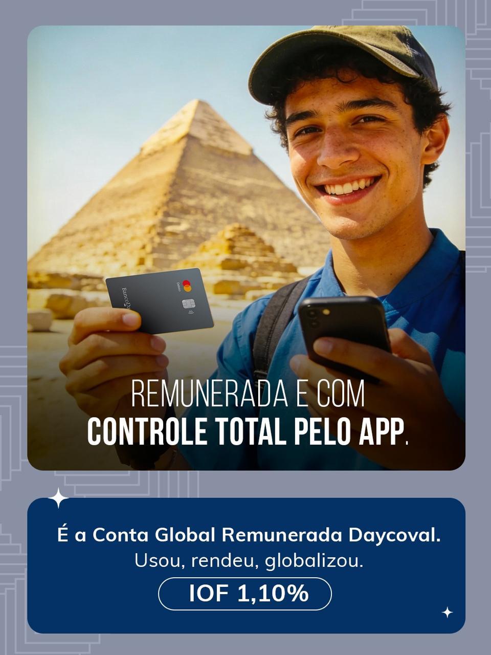 Conta Global Daycoval Remunerada com controle pelo aplicativo