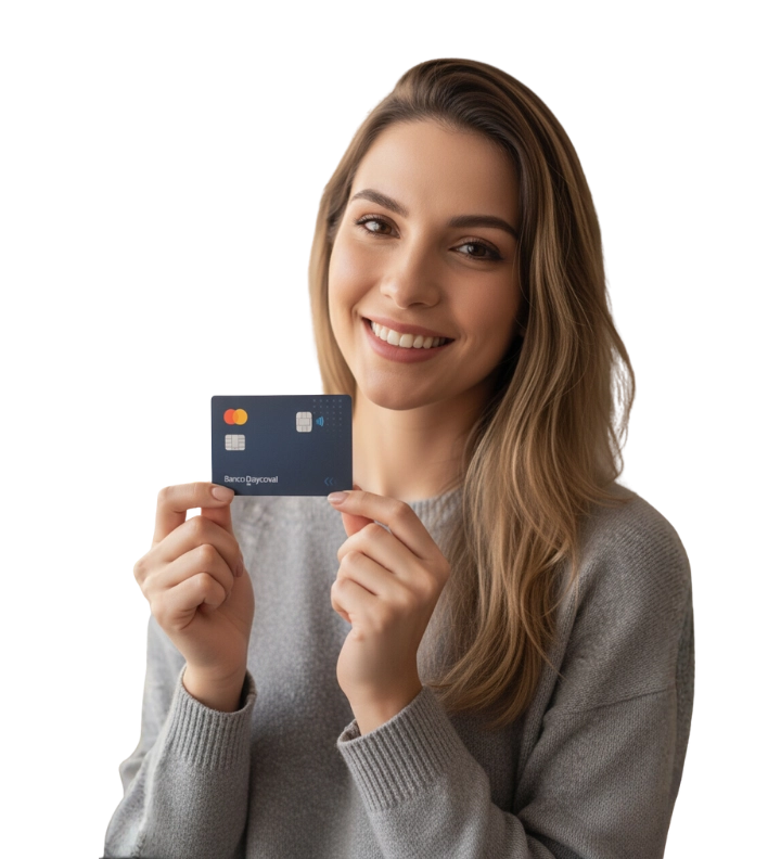 Cliente com cartão da Conta Global Daycoval Remunerada